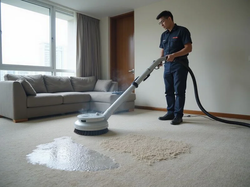 Carpet rotary cleaning