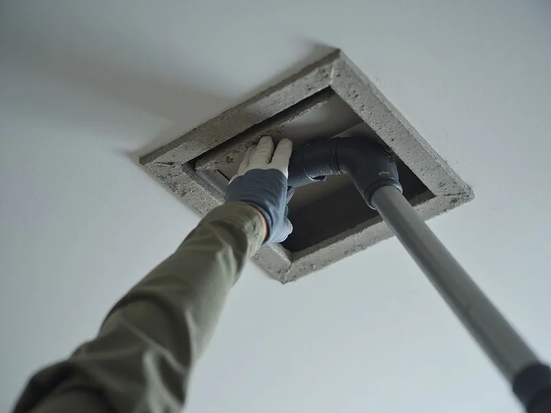 Ceiling vent dust removal