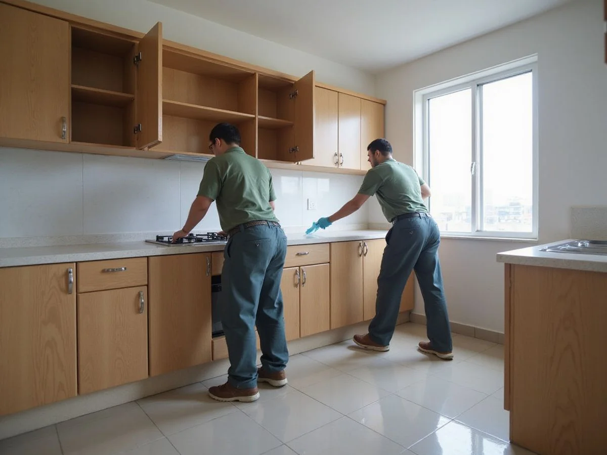 Move-out cleaning of empty Malaysian condo unit