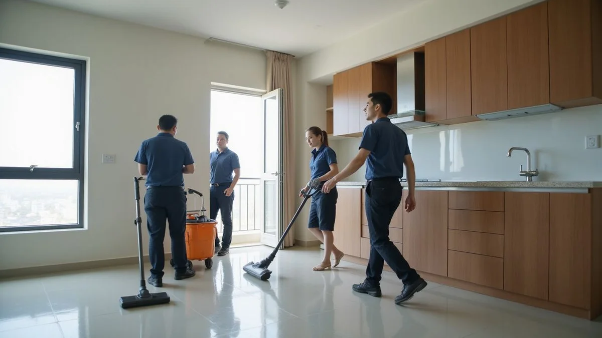 Move-out cleaning of empty Malaysian condo