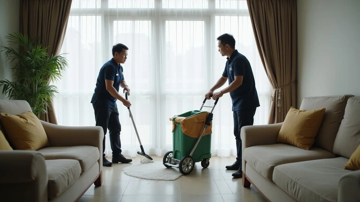 Two Super Shine cleaners working as a supervised team